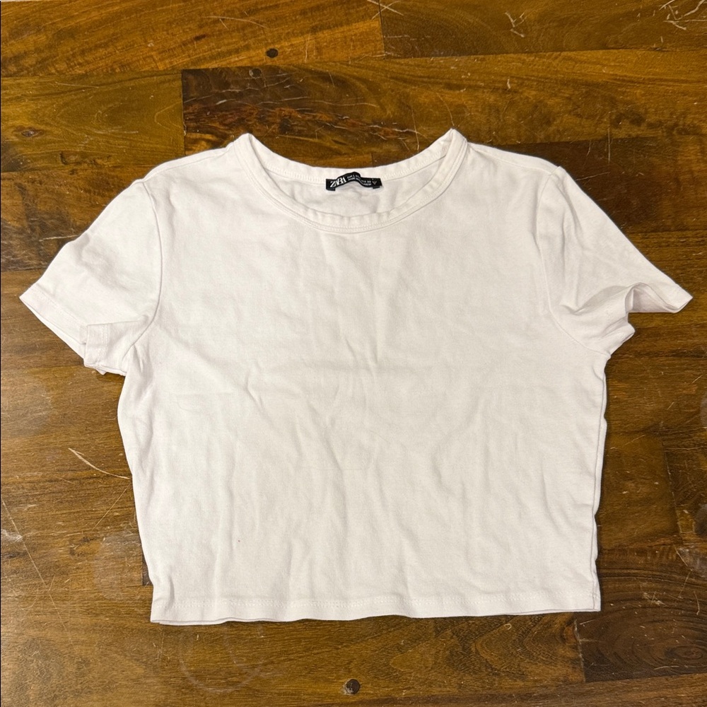 Zara White Crop Top size L